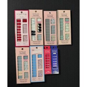 Dashing Diva Lot Of 8 Ultra Shine Nail Strips Marble Universe Sweet Escape Cross